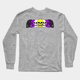 Pride Skulls Non-binary Long Sleeve T-Shirt